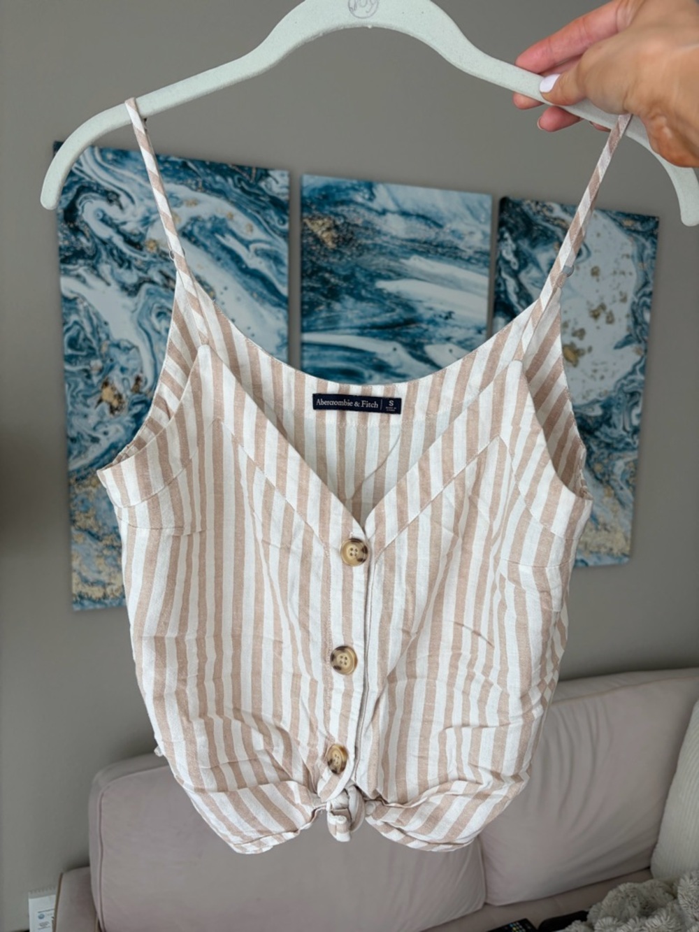 Abercrombie & Fitch Linen Stripe Tank Top
